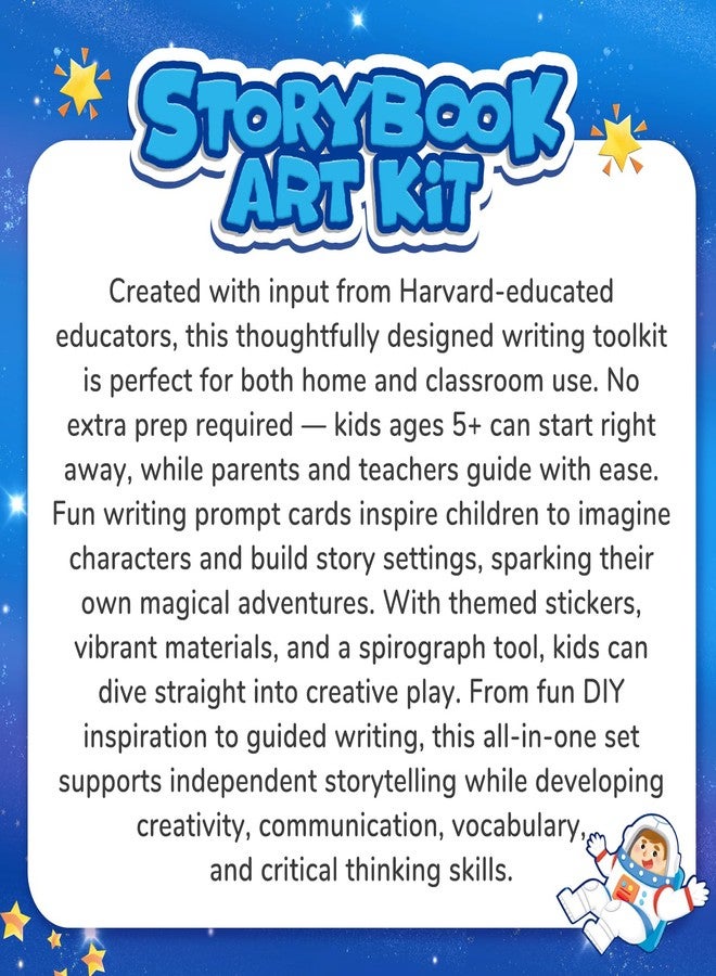 JoyCat Adventure Storybook Art Kit, Creative Writing & Drawing Activity Kit, Write Your Own Book, Art Kit for 6-9, DIY Craft, Scrapbooking & Journal Supplies, Hardcover Comic Book Making Kit with Spirograph - Image 5